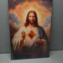 Sacred Heart of Jesus Wall Art Picture Divine Mercy Picture Canvas Wall Decor Christian Religious Christ Jesus Portrait Poster Prints Artwork for Living Room Bedroom Room Office Home Decoration 16"L x 24"W