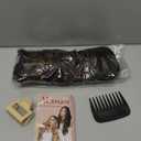 ALXNAN Clip in Long Wavy Synthetic Hair Extension 24 Inch Black&Dark mix light brown 4PCS Thick Hairpieces Fiber Double Weft Hair for Women