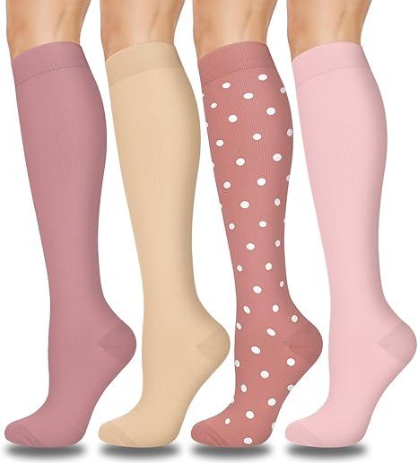 Aoliks Compression Socks for Women & Men 5 Pairs, Best Support for Nurses Running Travel, C03-multicoloured 03, Small-Medium