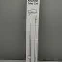 Weatherproof Outdoor Retractable Dog Gate for Deck with No Rust Stainless Steel Screws and Rods, 55" Wide Waterproof Retractable Baby Gates for Doorways, Safety Mesh Outdoor Dog Gate for Pet, Gray (35" X 55")