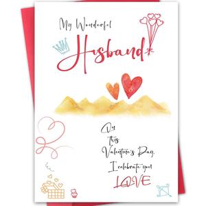 5 x Romantic Valentine's Day Card for Husband,Unique Valentines Day Gifts for Husband from Wife