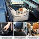 ZOMISIA Dog Car Seat for Small Dogs - Waterproof Pet Booster Seat for Car with Clip-On Safety Leash, Soft Travel Carrier for Puppy up to 25 lbs, Memory Foam Filling & 2 Adjustable Buckles Houndstooth