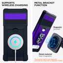 Multifunctional Google Pixel 10 Pro XL Case with Card Holder and Sliding Camera Cover - Wireless Charging Compatible Pixel 10 Pro XL Wallet Case with Magnetic Kickstand (Purple)