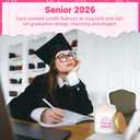 Class of 2026 Scented Candle Senior Night Gifts Senior 2026 Graduation Gift for Her Women Team Coach Player Funny Graduations Gifts for Masters Degree, College, High School(Pink)