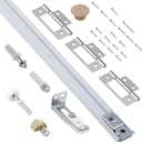 Bifold Door Hardware Kit with 36-Inch One-Piece Track, Bi-fold Closet Door Track Kit Bifold Closet Door Hardware Kit Folding Door Hardware Repair Replacement Tool Kit