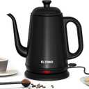 Gooseneck Electric Kettle, 1L Water Boiler, Pour Over Coffee & Tea, 1000W Fast Heating, Stainless Steel, Auto Shut-Off & Boil-Dry Protection, BPA-Free (Black)