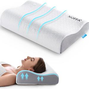 Cervical Neck Pillow, Soft Contour Memory Foam Pillow for Neck Support, Cervical Orthopedic Pillows for Sleeping, Ergonomic Bed Pillow for Side, Back and Stomach Sleepers, Washable Pillowcase