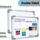 Mr. Pen- Magnetic Weekly Erase Board, 12" x 16", Double-Sided with Markers