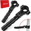 Benlari CNC Highway Pegs Motorcycle Foot Pegs Stainless Steel 1in 1-1/4in 25mm 32mm Fit for Harley Davidson for BMW for Honda for Suzuki for Kawasaki Engine Guards Crash Bars Black