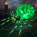 8FT Halloween Inflatables Spider Outdoor Decorations for Yard, Large Creepy Spider Props for Halloween Party Garden Lawn Patio Outside House Window Decor (Green)