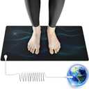 Grounding Mat for Sleep, Energy, Pain Relief, Inflammation, Balance, Wellness, Earth Connection Therapy for Indoor Grounding at Home, Office, or Work 16"x24" (Black)