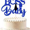 Boss Boy Cake Topper,Blue Glitter Boy 1st Birthday,Baby Shower-Gender Reveal Cake Decorations
