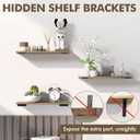 6 Pack Heavy Duty Shelf Brackets 10 inch, Floating Shelf Brackets(1/5-Thick) Hidden & Decorative