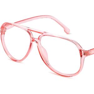 livho Vintage Aviator Blue Light Blocking Glasses, Fashion Oversized Frames with UV Protection Coating, Unisex Design (Pink)