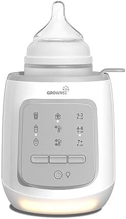 Bottle Warmer, GROWNSY Fast Baby Milk Warmer with Timer for Breastmilk or Formula, Accurate Temperature Control, with Defrost, Sterili-zing, Keep, Heat Baby Food Jars Function