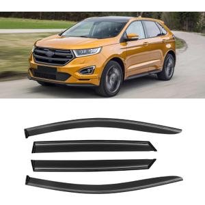 Window Rain Guards for 2015-2024 Ford Edge, Window Visor Guard Vent Wind Shade Deflector Rain Shield Protector Sun Visor for 15-24 Edge 2016 2017 2018 2019 2020,Tape-on/Outside-Mount, 4 Pieces