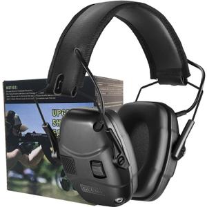 GUCHO Hearing Protection Ear Muffs,Shooting Range Ear Protection for Hunting Mowing (Dark-black)