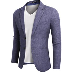 COOFANDY Men's Blazer Casual Two Buttons Sport Coats Lightweight Suit Jacket (Medium, Blue)