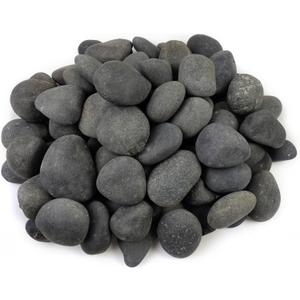40 lbs Bulk Black River Rocks for Landscaping, 3-4 Inch Mexican Beach Pebbles, Decorative Black Stones for Planters Garden Fish Tank Walkways and Outdoor Decorative Stones