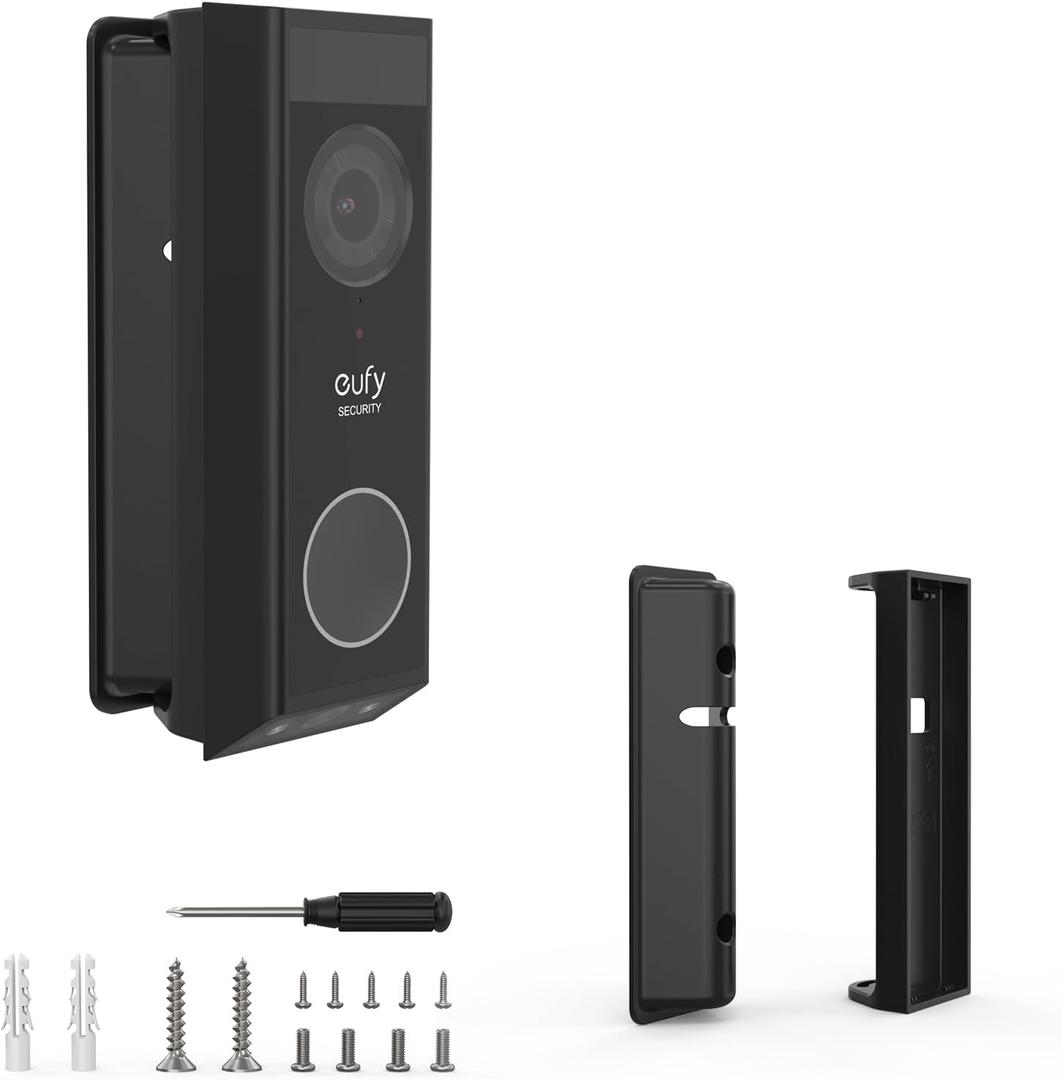 Angle Mount for eufy Security Video Doorbell E340, Adjustable 0 to 35 Degree Doorbell Camera Holder for Eufy Doorbell E340, Mounting Bracket Corner Wedge Stand Kit for eufy Video Doorbell E340 (Black)