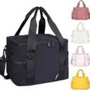 NOL Natural Organic Lifestyle Women's Nylon Lunch Cooler Cute Quilted Lunch Bag Leakproof Insulated Lunch Tote Bag for Work Picnic Travel, Black, Medium