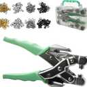 Generisch Eyelet Set, 160 Pieces Eyelet Pliers Metal Eyelets Tool Kit for 3mm and 5mm Eyelets with Punch Canvas Eyelets Installation Tools for Shoes Bags