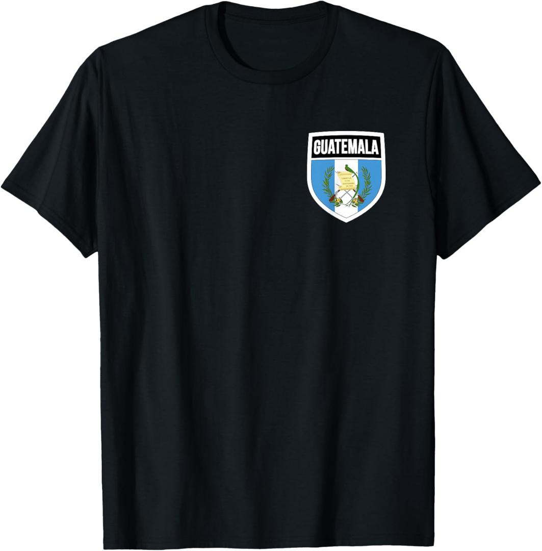 Guatemala Shield Logo T-Shirt Guatemalan Flag Patch Badge T-Shirt,Large