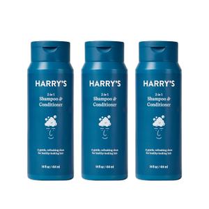 Harry's Men's Shampoo and Conditioner 2 in 1, Gentle & Refreshing For All Hair Types, 14 Fl Oz, 3 Count