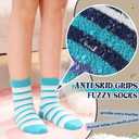 Kids Fuzzy Slipper Grip Socks Boys Girls Non Slip Winter Thick Fluffy Warm Soft Plush Thermal Crew Socks 6 Pairs