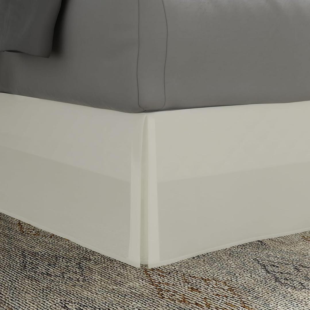 Today's Home Classic Tailored, Microfiber, 14" Drop Length Bed Skirt Dust Ruffle, Twin, Ivory TOH25014IVOR01