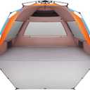 Oileus XX-Large Beach Tent Sun Shelter for 5-6 Person Portable Sun Shade Instant Pop Up Tent for Beach with Carrying Bag, Stakes, 6 Sand Pockets, Anti UV for Fishing Hiking Camping, Waterproof (Orange)