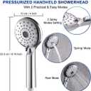 HOPOPRO High Pressure Handheld Shower Head Set with 59 Inch Stainless Steel Hose Adjustable Overhead Bracket, Leak-Resistant Design, Bonus Teflon Tape, Rubber Washers