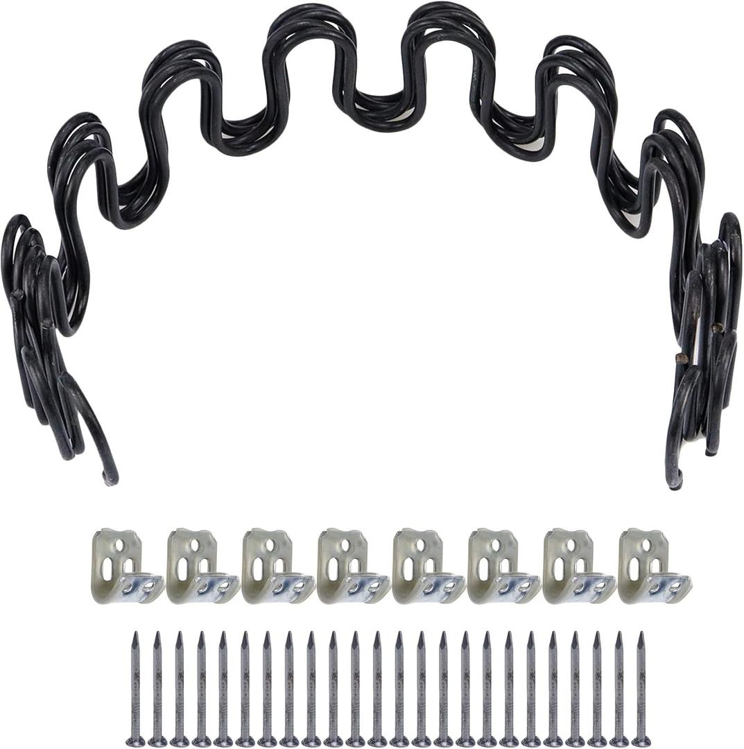 Antrader 16"(40cm) Couch Spring Repair Kit,4-Pack Upholstery Spring Clips for Furniture Couch Repair,Includes Screws and Clips,Black