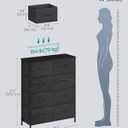 SONGMICS BELLAH Collection - Dresser for Bedroom, Chest of Drawers, Storage Organizer Unit, Closet, Entryway, Steel, 8 Drawers, Modern, Ebony Black ULGS124BE02S