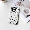 NITITOP Compatible with iPhone 16 Pro Case Cute Clear for Women Girls Black Love Heart Pattern Ultra Slim with Bumper Protector Soft TPU Anti-Yellow Protective Cover - Black Heart