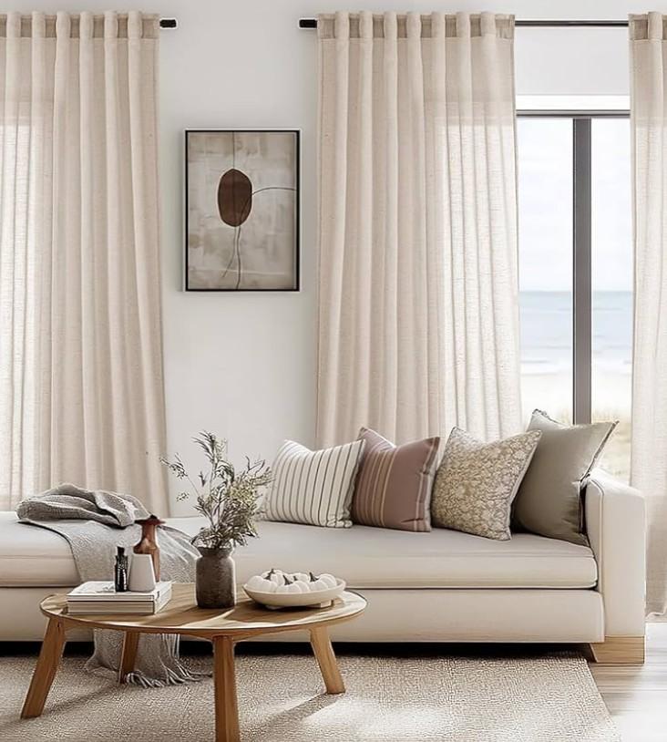 ANRODUO Beige Flax Linen Curtains 84 Inch Length 2 Panels for Bedroom Living Room Semi Sheer Privacy Burlap Textured Linen Drapes Country Rustic Farmhouse Curtain Tan Cream Colored 84 inches Long, Beige  ANRODUO Beige Flax Linen Curtains 84 Inch Length 2 Panels for Bedroom Living Room Semi Sheer Privacy Burlap Textured Linen Drapes Country Rustic Farmhouse Curtain Tan Cream Colored 84 inches Long, Beige