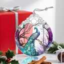 Christmas Ornaments: Stained Glass Ornament, Christmas Tree Ornament, Hanging Ornaments for Home Decor & Xmas Tree Decorations  Exquisite Holiday Decor, Gifts & Holiday Present - Peacock