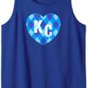 Kc Blue Heart KC Kansas City Love Style Cute Blue Kc Heart Tank Top XL