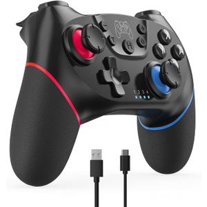 Wireless Switch Controller, Pro Controller Compatible with Switch/Lite/OLED, Remote Gamepad with 6-Axis Gyro, Dual Motor, Wake-up and Turbo - 2025 New Version