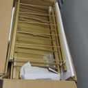 5 Tier Foldable Storage Shelves, Expandable Folding Shelving Units with Wheels, Changeable into 2 Shelf Units, Collapsible Adjustable Storage Rack Metal Shelves for Storage, Pantry, Garage, Gold