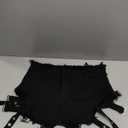 Women's High Waist Denim Shorts Sexy Gothic Punk Dance Shorts Metal Buckle Short Pants, Large, Black-648