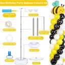 2 Sets Bee Birthday Party Balloon Column Stand Kit With 102 Bumble Bee Foil 5.57Ft Adjustable Balloon Tower Stand With Base Honey Bees Arch Column for Gender Reveal Birthday Baby Shower Party Supplies
