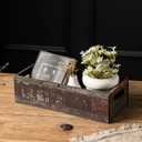 TIMRIS Farmhouse Distressed Wooden Storage Box, Rustic Bathroom Decor Box, Decorative Toilet Tank Basket Nice Butt, Solid Reclaimed Wood Organizer Box with Handles (Random)