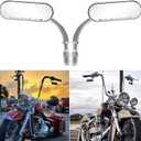 Chrome motorcycle 8mm 10mm Sportster Mirrors for Harley Road King Street Electra Glide Road Glide Dyna Softail Rearview 1982-2018 2019 2020 (Chrome#2)
