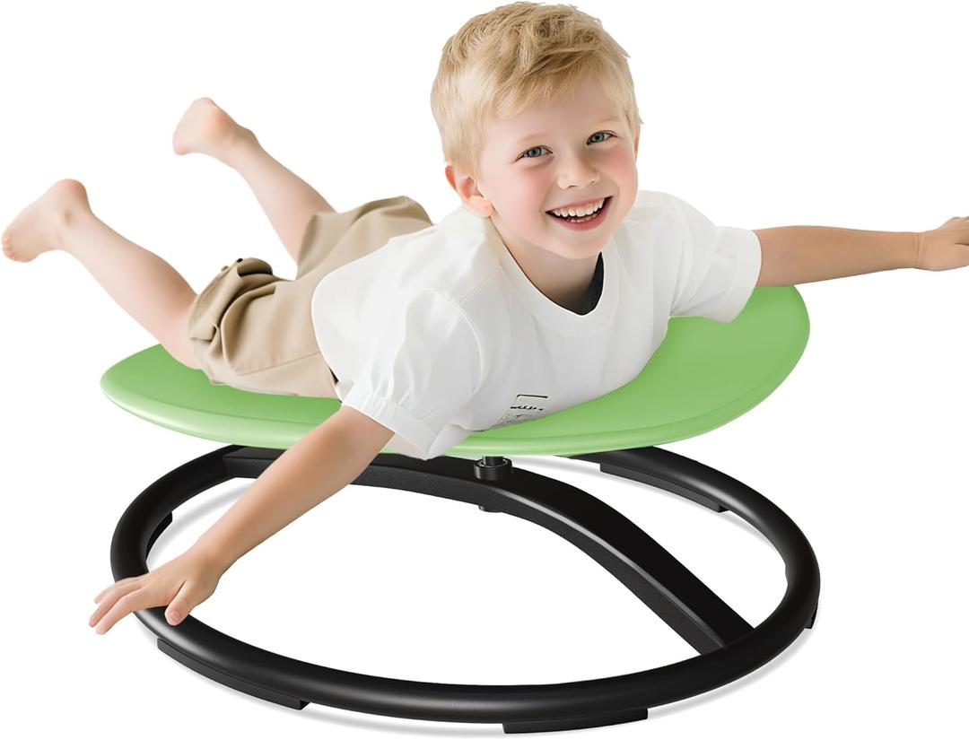 21" L  19" W Large Size Spinning Chair for Autistic Kids, Autism Sensory Spinning Chair, Sensory Toys for Kids with Autism & ADHD, Sit and Spin Training Body Coordination, Light Green Rounded Share