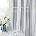 ZJDECOR Blue Striped Blackout Curtains 84 Inches Length,Ticking Stripe on White Cotton Blended Light Filtering Fabric with White Liner,Modern Bedroom Window Treatment,Back Tab Rod Pocket,55" Wx84 Lx2