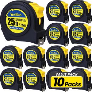 Tape Measure 25 ft, 10 Pack Bulk Easy Read Measuring Tape Retractable, Measurement Tape 25 FT by 1 in