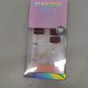 BTArtbox Press on Nails Short Square  Dark Red Nails with Glossy French Tips in a Matte Finish, Soft Gel Fake Nails Glue On Nails in 16 Sizes, Cozy Cocoa