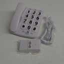JeKaVis J-P02 Large Button Corded Phone for Elderly with Speakerphone Amplified Phones Support Speed Dial/ Wall Mountable, White