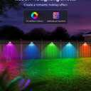 Outdoor Deck Lights 16 Packs, Smart RGBCW Fence Light, 100+ Scene Modes, Dual Lens LED String Lights with APP/Voice/Remote Control, IP65 Waterproof for Halloween Christmas Decor, 105ft White